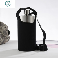 304不锈钢酒壶户外便携1斤加厚随身水壶圆柱形水壶白酒瓶 封后 90丝2斤装送皮套酒具