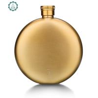 不锈钢金色3oz随身小酒壶便携迷你白酒洋酒镀铜复古酒瓶创意 封后 3盎司酒具