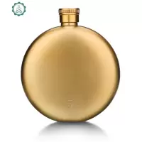 不锈钢金色3oz随身小酒壶便携迷你白酒洋酒镀铜复古酒瓶创意 封后 3盎司酒具