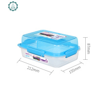 新西兰保鲜盒分格带盖分层隔早餐午餐盒方形可微波炉21710 封后 1.8矩形午餐便携餐盒21710-蓝色饭盒/提锅