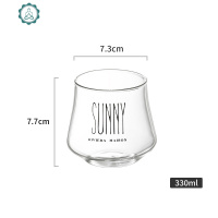 玻璃杯 ins风杯子女创意个性潮流家用果汁冷饮甜品水杯 封后 sunny杯(矮款-黑)