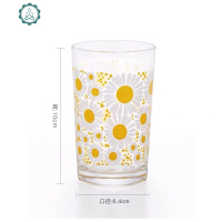 玻璃杯女vintage复古牛奶杯高脚杯昭和风杯子果酒杯 日式 封后 直身杯繁华盛开200ml