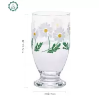 玻璃杯女vintage复古牛奶杯高脚杯昭和风杯子果酒杯 日式 封后 高脚杯小雏菊335ml