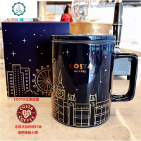 5折杯子2019圣诞款双层杯咖啡玻璃杯ins北欧马克杯礼盒装 封后 伦敦星空355ml茶漏杯