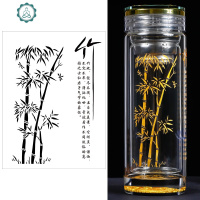 双层玻璃杯子加厚隔热茶水分离泡茶杯男定制广告送礼品商务杯 封后 320毫升步步高升