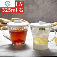 茶馆专用茶杯透明玻璃杯子带把 耐热泡茶杯家用加厚水杯茶楼办公 封后 2只装:优氧杯+高尔夫杯