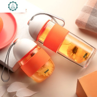 玻璃水杯杯子创意个性潮流双层玻璃水杯便携夏天可爱少女 封后 情侣杯1对(单层260ml+双层300ml)茶漏款