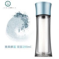 女神双层玻璃杯女士花茶杯过滤便携创意水晶茶杯韩版随手水杯 封后 雅典娜蓝(双层)