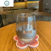 仪式闪烁皇冠少女玻璃杯烫金隔热双层水杯2020情人节随行杯 封后 皇冠杯+樱花流沙杯垫送手提袋