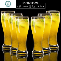 创意透明 玻璃杯 家用玻璃水杯果汁杯啤酒杯耐热6只装玻璃杯套装 封后 柏林杯6只装(4101)