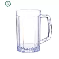 6个装 亚克力扎啤杯塑料啤酒扎杯PS带手把菠萝杯餐饮啤酒杯子茶杯 封后 14个装PS啤酒杯500ML