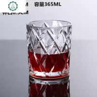 创意欧式 水晶洋酒杯威士忌杯四方杯子啤酒杯 威士忌玻璃酒杯圆形 封后 网格威士忌杯