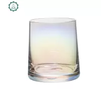 家用客厅威士忌洋酒杯啤酒杯玻璃简约透明加厚耐热喝水杯子 封后 炫彩色