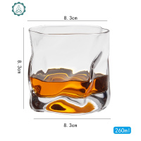 威士忌杯创意个性冰球杯异形水杯简约啤酒杯水晶玻璃洋酒杯子 封后 透明款