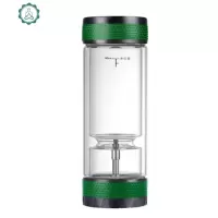 雅布旋转定位茶水分离杯车载便携泡茶杯绿茶龙井两头双层玻璃水杯 封后 绿色礼盒装380ML玻璃杯
