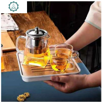 双层玻璃小茶杯加厚隔热品茶杯透明功夫茶具品茗杯耐热花茶杯套装 封后 350ml方壶+2只336杯+小蓄水盘玻璃杯