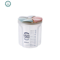 分格透明密封罐杂粮收纳罐 家用塑料食品罐子奶粉罐储物罐 封后 3格拼色款1500