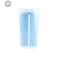 密封罐厨房五谷杂粮罐家用食品密封收纳罐大米豆类分格塑料储物盒 封后 蓝色-大号(4格)