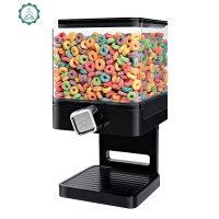 麦片机杂粮密封储物罐厨房干果零食罐收纳罐谷物分配器食品储存桶 封后 方单桶黑色