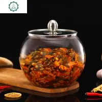 大口加厚泡菜坛子玻璃密封罐家用腌制咸菜酱菜玻璃缸腌菜罐酸菜罐 封后 加厚款5斤