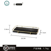 高硼硅玻璃密封罐奶粉罐食品罐子厨房五谷杂粮储物罐防潮 封后 长方形大理石收纳盘(小号)