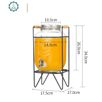 酵素桶带龙头酿酒泡酒玻璃瓶家用玻璃密封罐饮料果汁桶水果酵素瓶 封后 4带铁架+Abs龙头(不耐热)