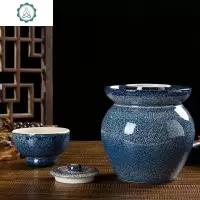蓝釉陶瓷腌菜缸家用小号土陶咸菜泡萝卜密封罐食品级四川泡菜坛子 封后 蓝釉10斤装[实际装8斤水]