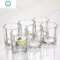 加厚耐热玻璃水杯子果汁杯啤酒白酒杯家用泡茶客厅六只装十二只装 封后 六只装矮八方杯