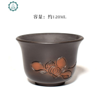 云南建水紫陶茶杯七分杯全手工浮主人品茗杯非陶瓷紫砂杯子 封后 线雕主人杯1个手工图案略有差异