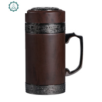 紫砂保温杯男女泡茶真空水杯车载生日纪念父亲节礼品杯子刻字定制 封后 紫木纹/办杯