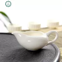 德化凝脂白瓷公道杯茶漏分茶器大号陶瓷茶海功夫茶具配件精品 封后 普洱香茶公道杯