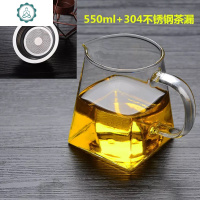 加厚耐热玻璃公道杯功夫茶海滤茶器分茶器公杯日式大号家用 封后 550天圆地方公道杯+不锈钢过滤茶具