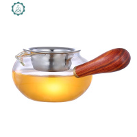 侧把茶具套装玻璃公道杯过滤网泡茶分茶器加厚茶漏一体茶海 封后 c10花梨木把公道杯(280)+不锈钢过滤网