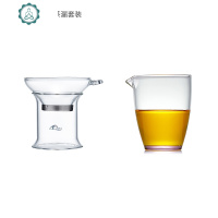 手工透彩底公杯加厚耐热玻璃公道杯功夫茶海茶道分茶器 封后 粉色春忆公杯茶漏套装茶具