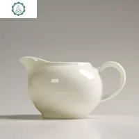 白瓷公道杯大号 温润如玉 德化陶瓷茶具配件茶漏套装分茶器 封后 线条公道杯