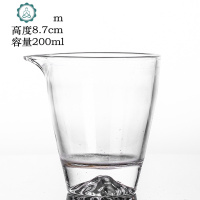 公道杯玻璃加厚耐热大号侧把分茶器公杯日式茶海茶具配件家用 封后 款7:假山公道杯-07(级加厚)