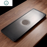 天然乌金石茶盘 大号小号整块石材切割简约办公家用石头茶盘茶台 封后 80*30*2cm茶具