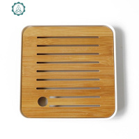 竹制托盘长方形茶盘茶杯孟宗竹托盘水果餐盘茶具茶道配件实木茶盘 封后 20.5*20.5*2.5(长宽高)