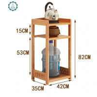 茶车实木移动竹制茶台茶水柜带轮茶盘 家用电磁炉一体茶具套装 封后 A款三层茶水架长42宽35(原色)