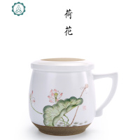 景德镇手绘茶杯陶瓷杯子礼品定制办公杯马克杯带盖过滤水杯个人杯 封后