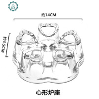 水杯套装耐热家用泡茶杯水果花茶壶花茶杯玻璃杯带把冷水壶 封后 心形炉座