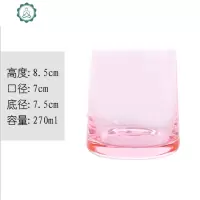 家用日式威士忌酒杯玻璃水杯洋酒杯鸡尾酒杯果汁饮料杯子套装 封后 粉色