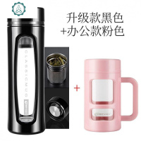 好款玻璃杯带把办公室茶杯大容量喝水杯男防摔带盖用过滤泡茶杯好 封后 粉色450ML+直身(茶水分离升-222