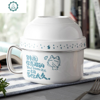 304不锈钢双层保温饭盒泡面碗快餐杯带盖学生打饭便当分隔上班族 封后 304不锈钢3层组合方盒[白色]