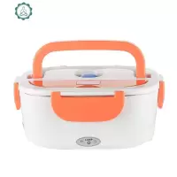 大容量出租车载可插电加热饭保温饭盒车用12v24v两用货车自热 封后 橙色[外贸英文包装]