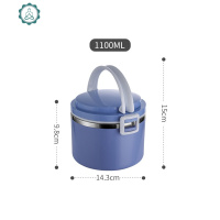304不锈钢饭盒保温多层分格日式便当盒上班族带饭学生便携保温桶 封后 蓝色1层(1100)
