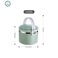 304不锈钢饭盒保温多层分格日式便当盒上班族带饭学生便携保温桶 封后 绿色1层(1100)