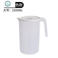 冷水壶家用塑料超大容量凉茶壶日式果汁壶扎壶带刻度凉水壶 封后 白色2.5