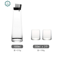 玻璃水壶耐热防爆凉水壶冷水壶家用透明凉白开果汁饮料扎壶 封后 1.0单壶+2透明杯
