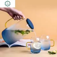 耐热冷水壶抖音网红云石壶果汁壶凉水壶家用水杯套装 封后 云石壶+2杯家庭装